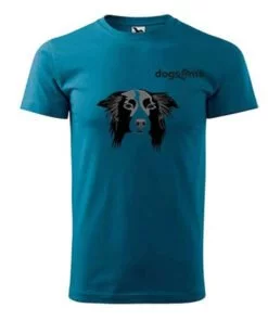 t-shirt border collie turquoise