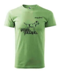 t-shirt border terrier gras groen